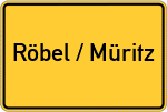 Place name sign Röbel / Müritz