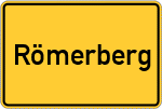 Place name sign Römerberg, Pfalz