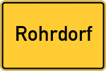 Place name sign Rohrdorf, Kreis Rosenheim, Oberbayern