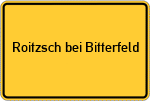 Place name sign Roitzsch bei Bitterfeld