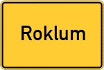 Place name sign Roklum