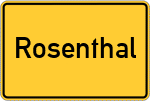 Place name sign Rosenthal, Hessen