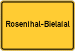 Place name sign Rosenthal-Bielatal