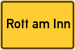 Place name sign Rott am Inn