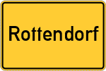 Place name sign Rottendorf, Unterfranken