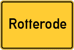 Place name sign Rotterode