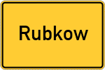 Place name sign Rubkow