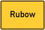 Place name sign Rubow