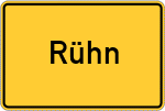 Place name sign Rühn