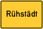 Place name sign Rühstädt