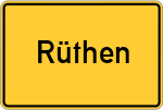 Place name sign Rüthen