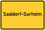 Place name sign Saaldorf-Surheim