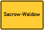 Place name sign Sacrow-Waldow