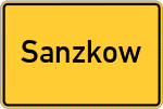 Place name sign Sanzkow