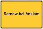 Place name sign Sarnow bei Anklam