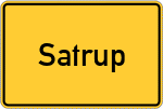 Place name sign Satrup