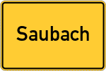 Place name sign Saubach