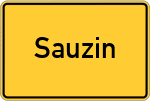 Place name sign Sauzin