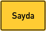 Place name sign Sayda