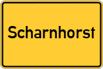 Place name sign Scharnhorst, Kreis Celle