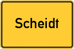 Place name sign Scheidt, Rhein-Lahn-Kreis