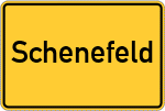Place name sign Schenefeld, Mittelholstein