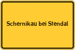 Place name sign Schernikau bei Stendal