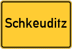 Place name sign Schkeuditz