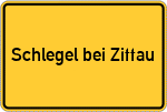 Place name sign Schlegel bei Zittau