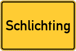 Place name sign Schlichting, Dithmarschen