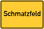 Place name sign Schmatzfeld