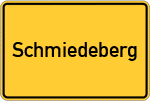 Place name sign Schmiedeberg, Osterzgebirge