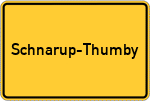 Place name sign Schnarup-Thumby