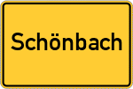 Place name sign Schönbach, Kreis Daun