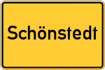 Place name sign Schönstedt