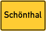 Place name sign Schönthal, Oberpfalz