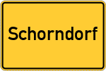 Place name sign Schorndorf, Oberpfalz