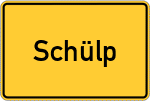 Place name sign Schülp, Dithmarschen