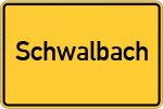 Place name sign Schwalbach, Saar