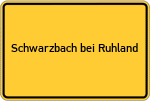 Place name sign Schwarzbach bei Ruhland