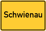 Place name sign Schwienau