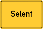Place name sign Selent, Holstein