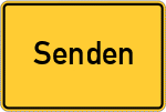 Place name sign Senden, Westfalen