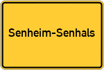 Place name sign Senheim-Senhals