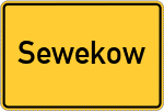 Place name sign Sewekow