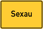 Place name sign Sexau