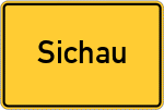 Place name sign Sichau