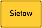Place name sign Sietow