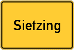 Place name sign Sietzing