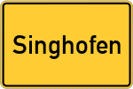 Place name sign Singhofen
